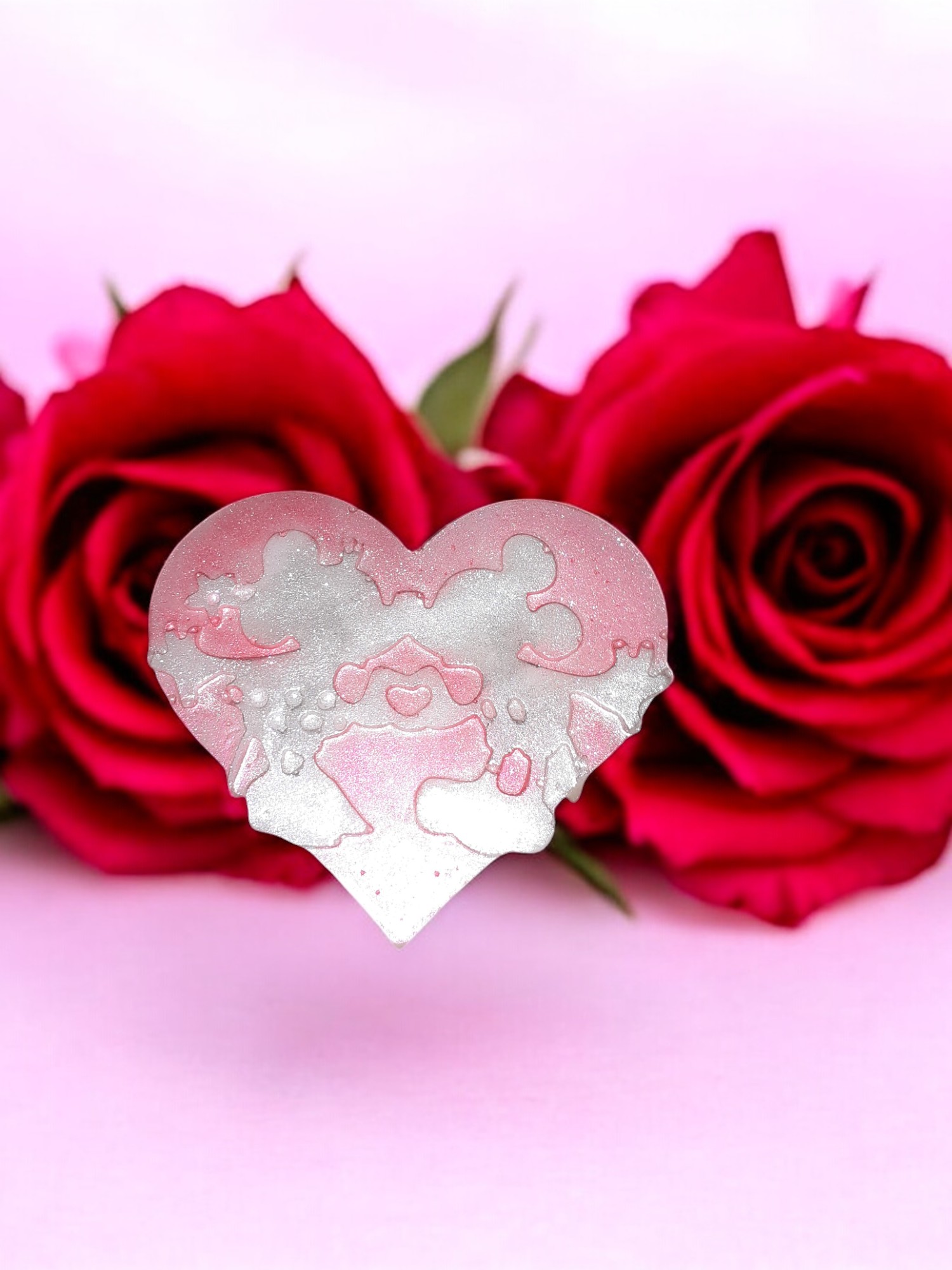 Mickey en Minnie op een Hart Zeepje met Mica (image for) Mickey en Minnie op een Hart Zeepje met Mica