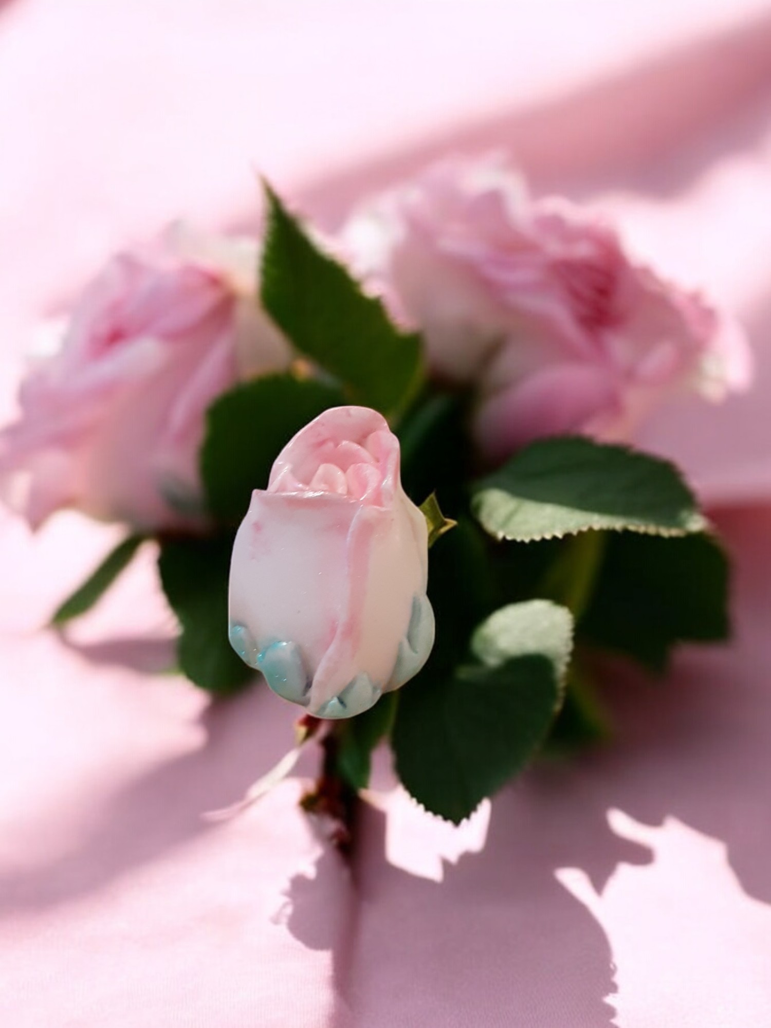 Rozen Knop Zeepje met Mica (image for) Rozen Knop Zeepje met Mica