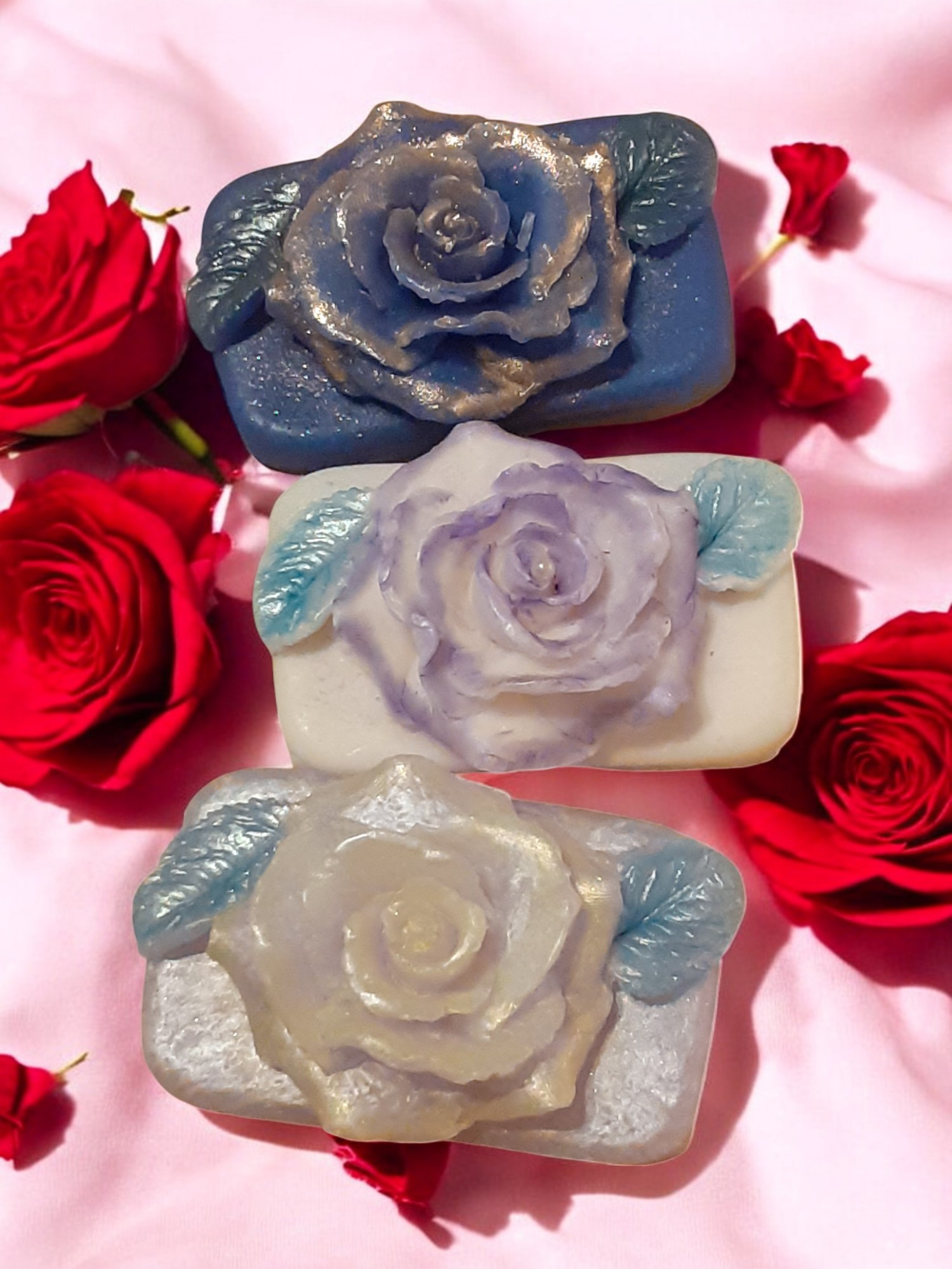 Roos op Tablet Zeepje met Mica (image for) Roos op Tablet Zeepje met Mica