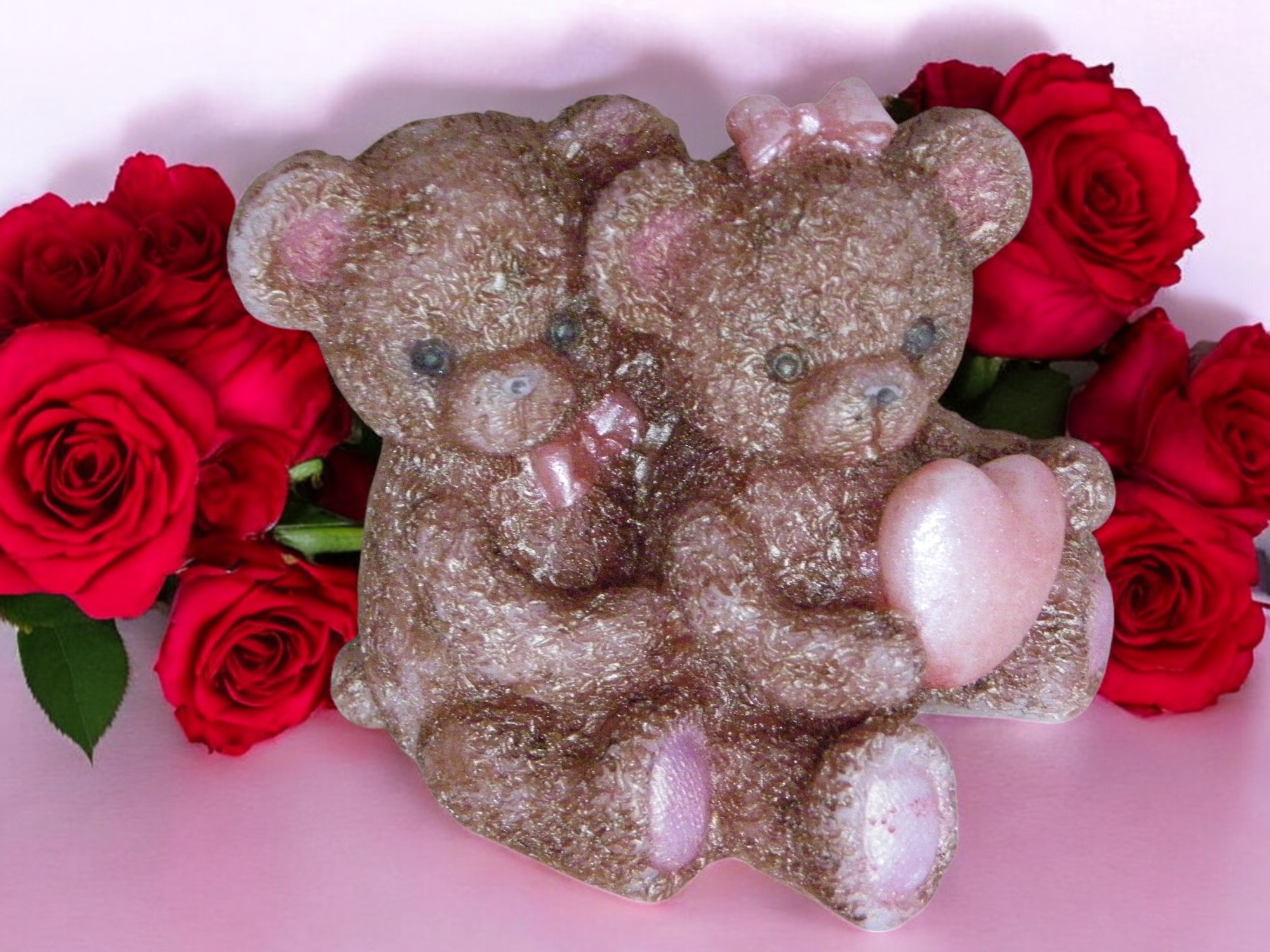 (image for) Zittende Beren met Hart Zeepje met Mica