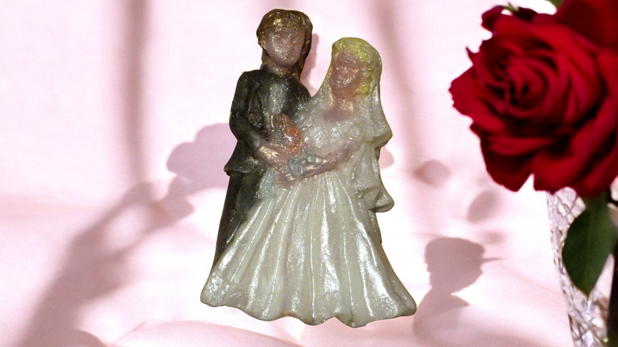 Kleine Bruidspaar Plat Zeepje met Mica (image for) Kleine Bruidspaar Plat Zeepje met Mica