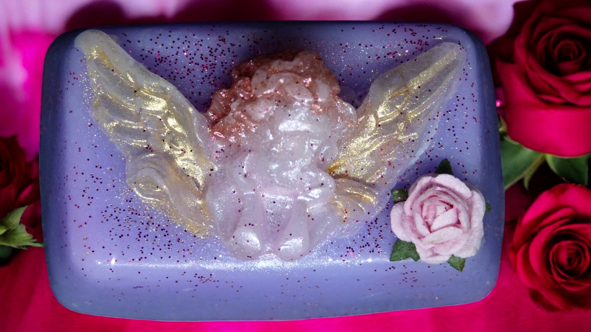 Sier Gebakje met Engel Zeepje met Mica (image for) Sier Gebakje met Engel Zeepje met Mica