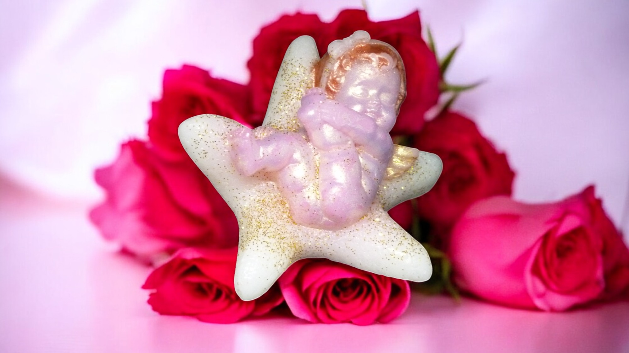 Engel op een Ster Zeepje met Mica (image for) Engel op een Ster Zeepje met Mica