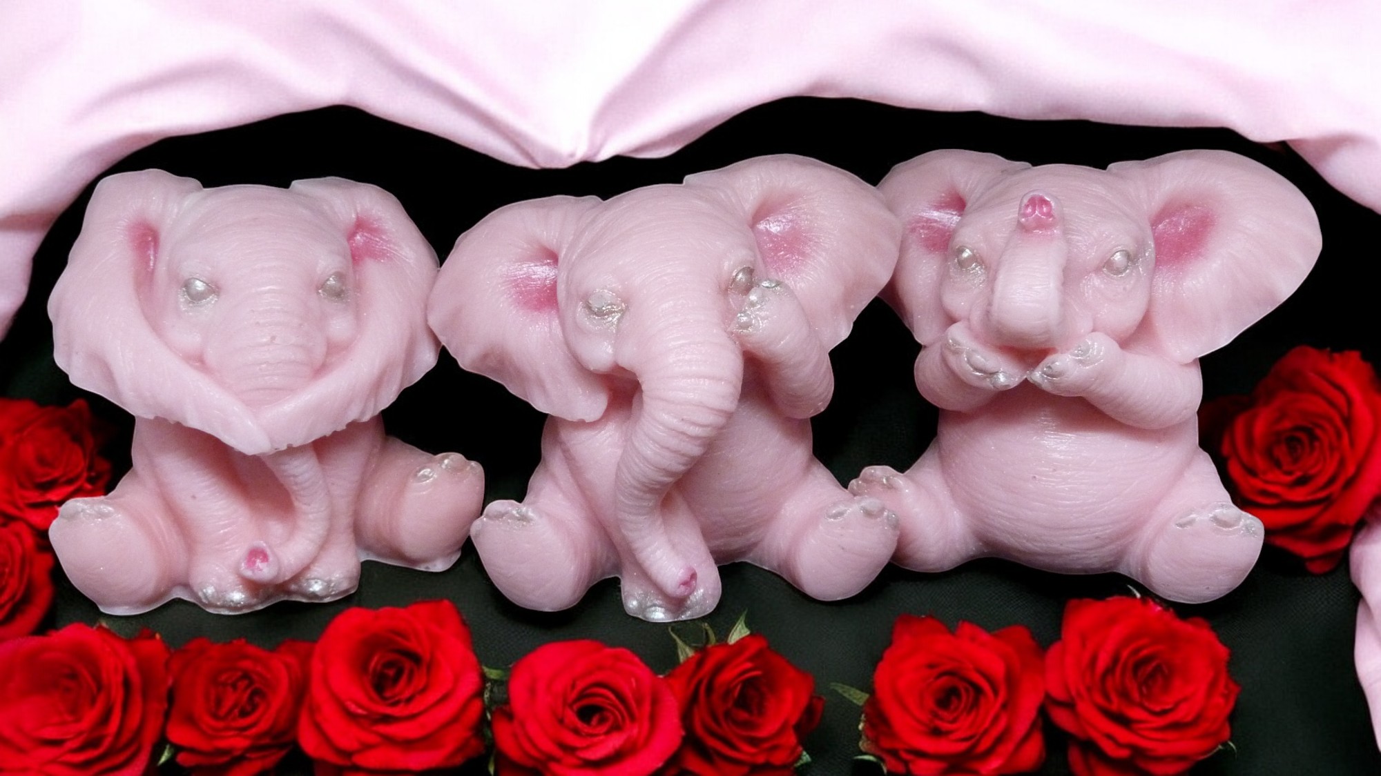 (image for) Horen, Zien en Zwijgen Olifanten Zeepjes met Mica Set van 3