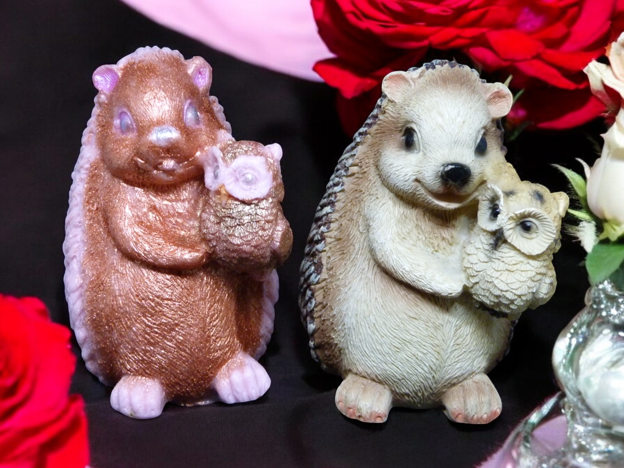 Egel met Uiltje Zeepje met Mica (eigen creatie) (image for) Egel met Uiltje Zeepje met Mica (eigen creatie)