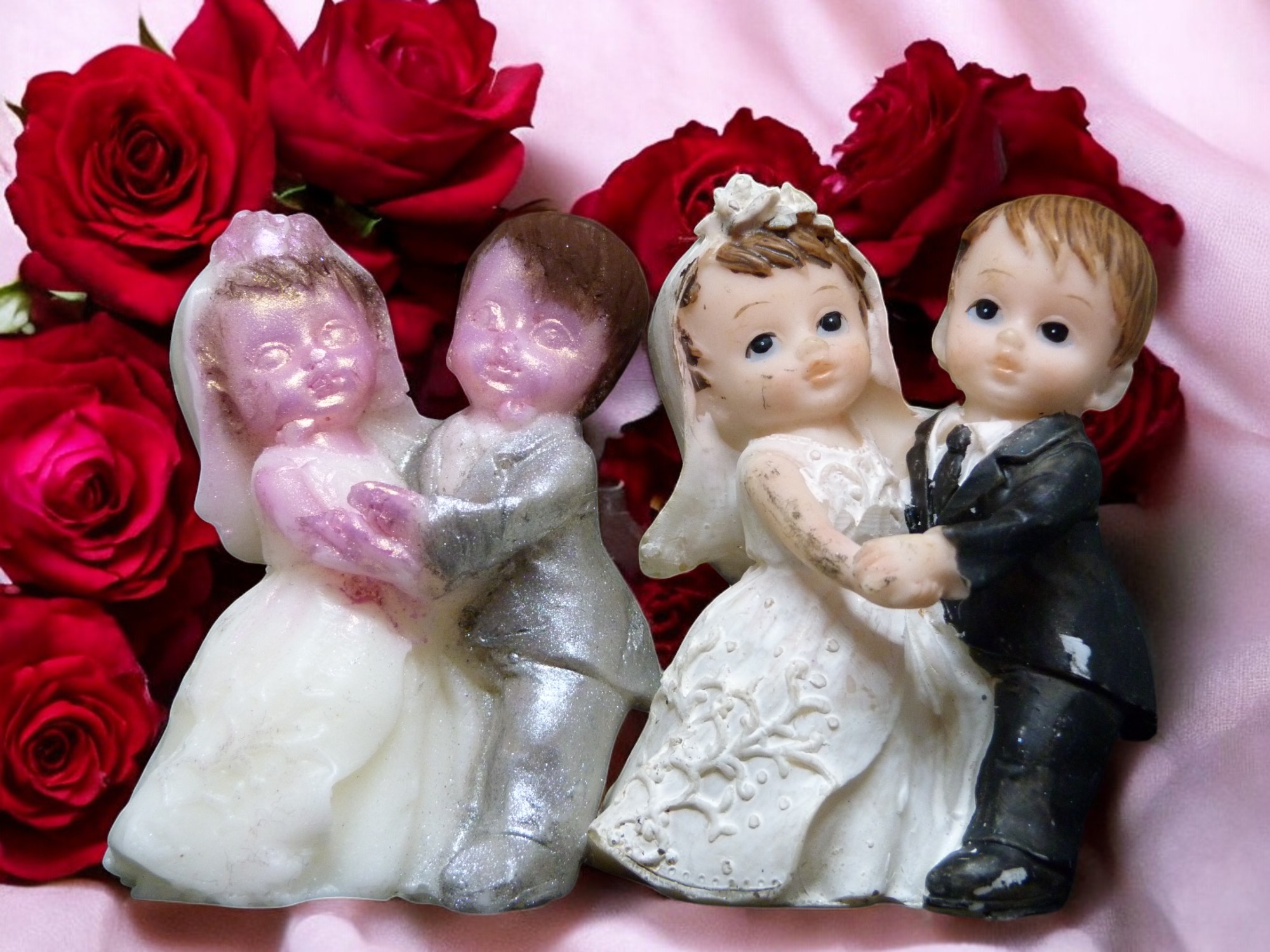 (image for) Bruidspaar 3D Zeepje met Mica (eigen creatie)