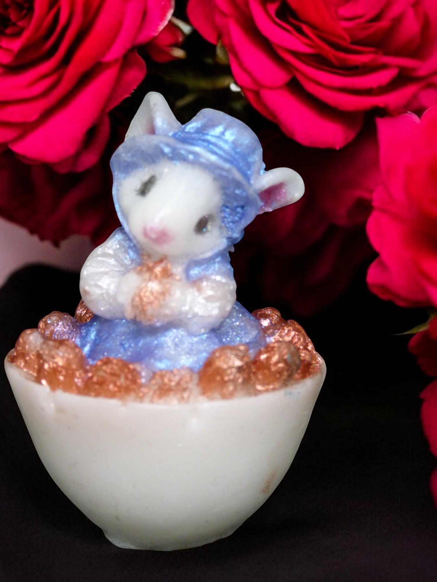 (image for) Muis in een Fruitschaal Zeepje met mica (eigen creatie)