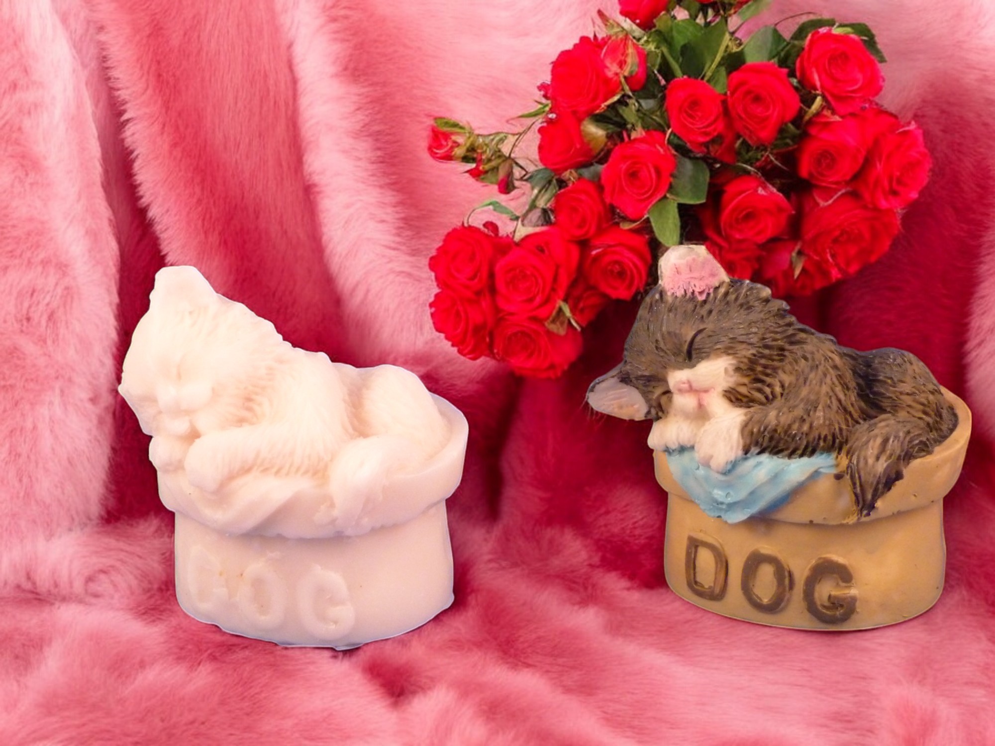 Katje in een Honden Mand Zeepje (eigen creatie) (image for) Katje in een Honden Mand Zeepje (eigen creatie)