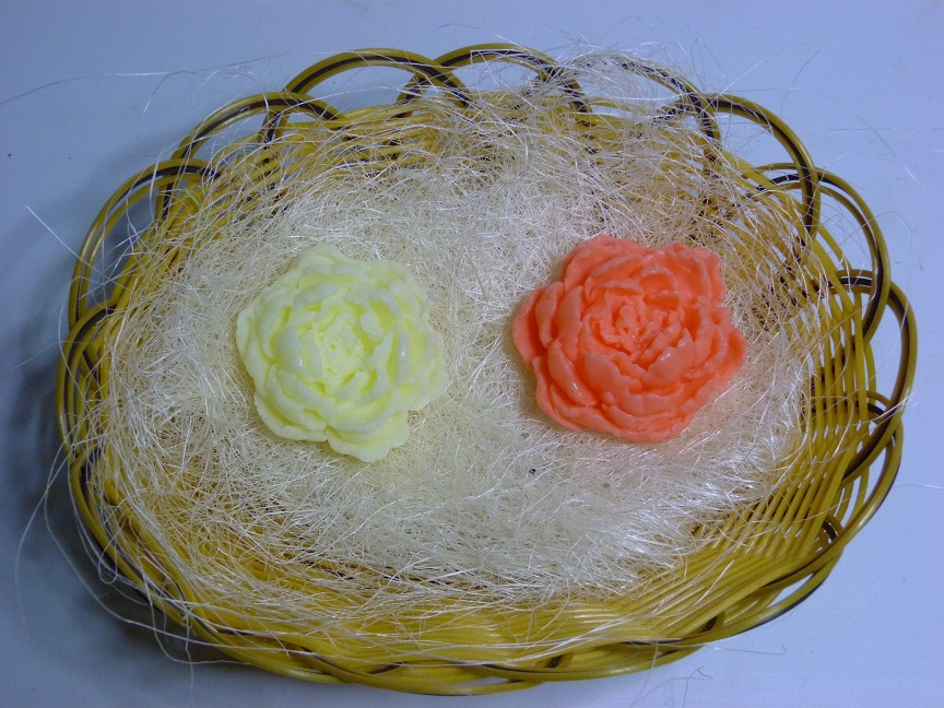 (image for) Cadeaumandje met 2 Pioenrozen Zeepjes