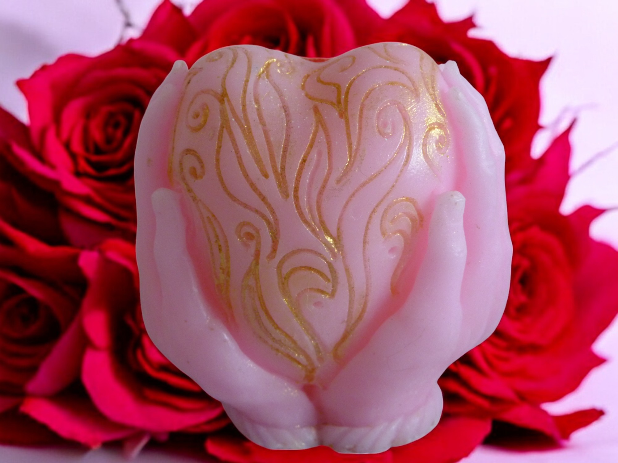 Handen met Hart Zeepje met Mica (image for) Handen met Hart Zeepje met Mica