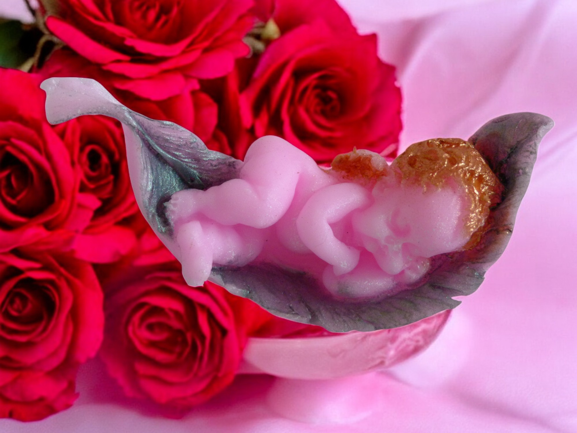 Engel op een Veer Zeepje met Mica (image for) Engel op een Veer Zeepje met Mica