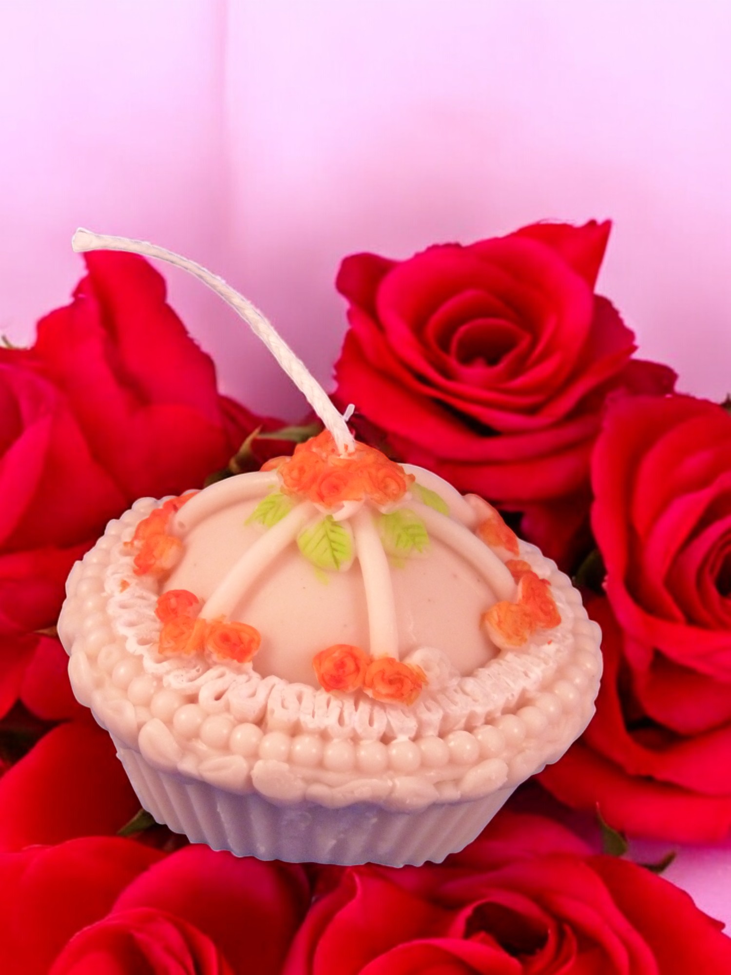 (image for) Cupcake Groot met Roosjes Kaars