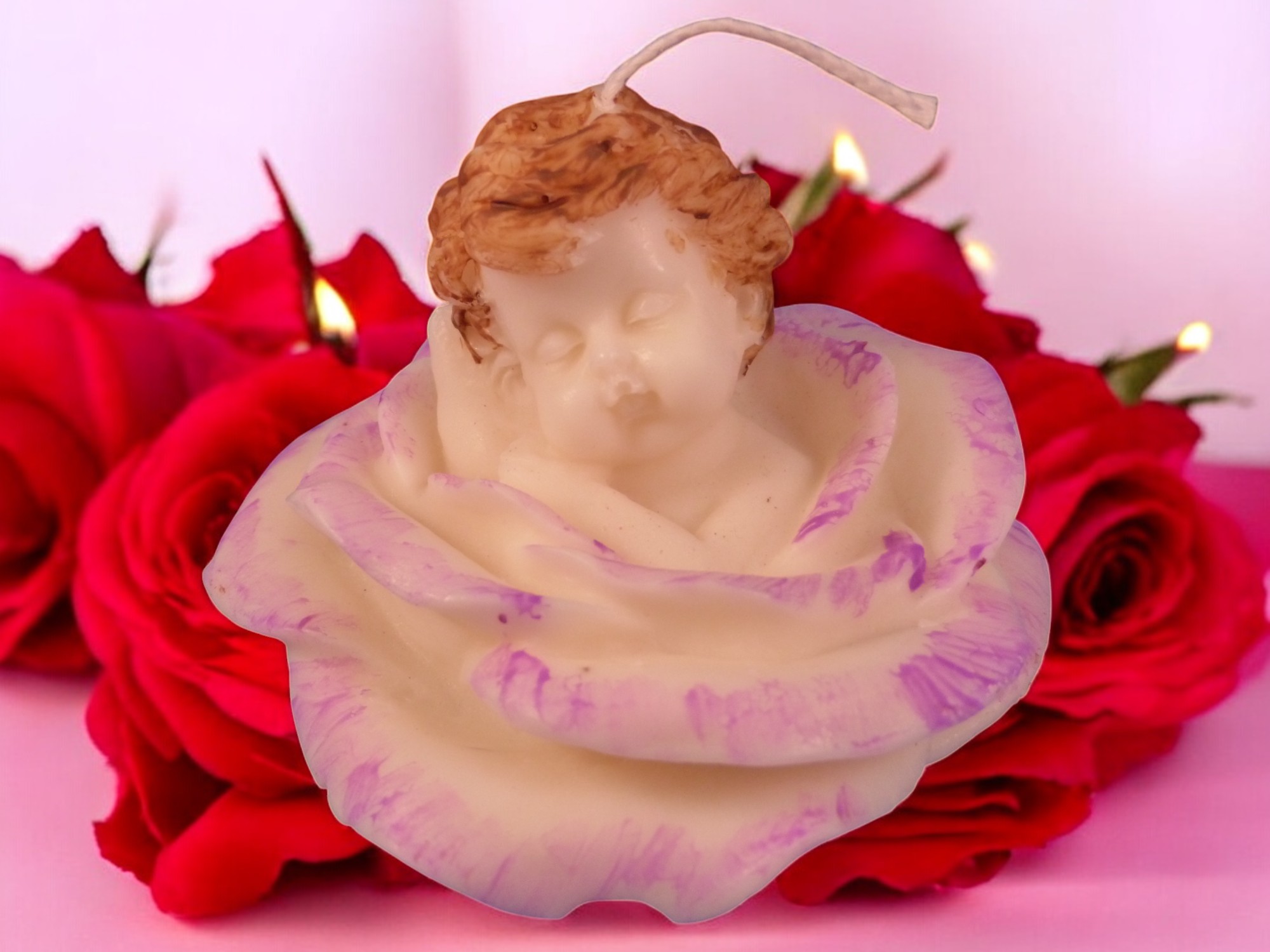 (image for) Engel in een Roos Kaars Groot