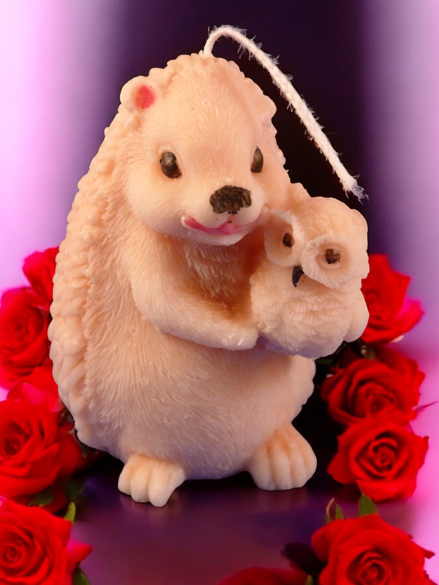 Egel met Uiltje Kaars (eigen creatie) (image for) Egel met Uiltje Kaars (eigen creatie)