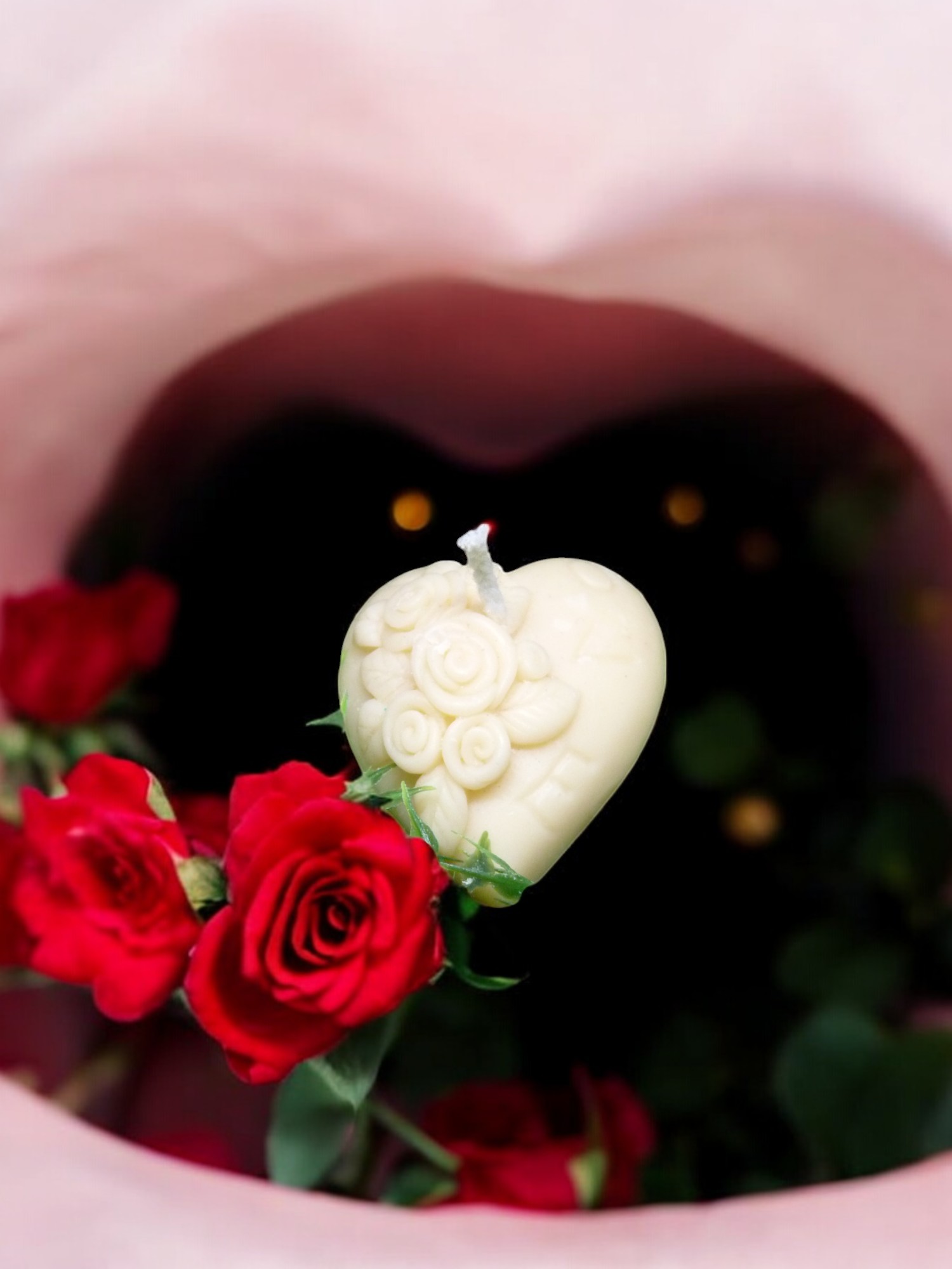 Hartje met Rozen Dik Kaars (image for) Hartje met Rozen Dik Kaars