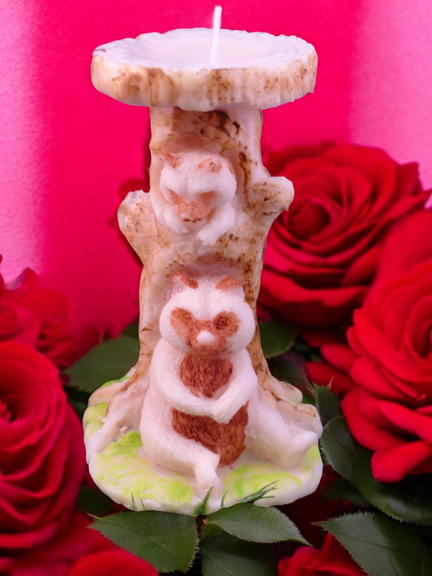 Boomstam met Wasberen Kaars (image for) Boomstam met Wasberen Kaars