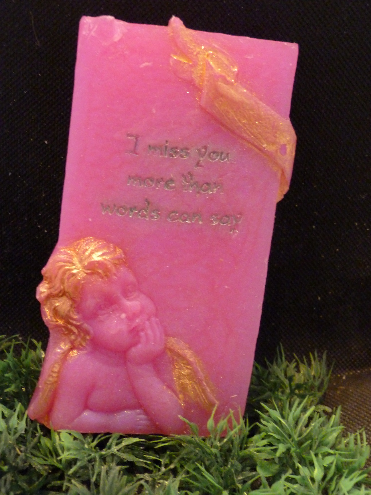 (image for) Memorial Tekst met Engel Zeepje met Mica