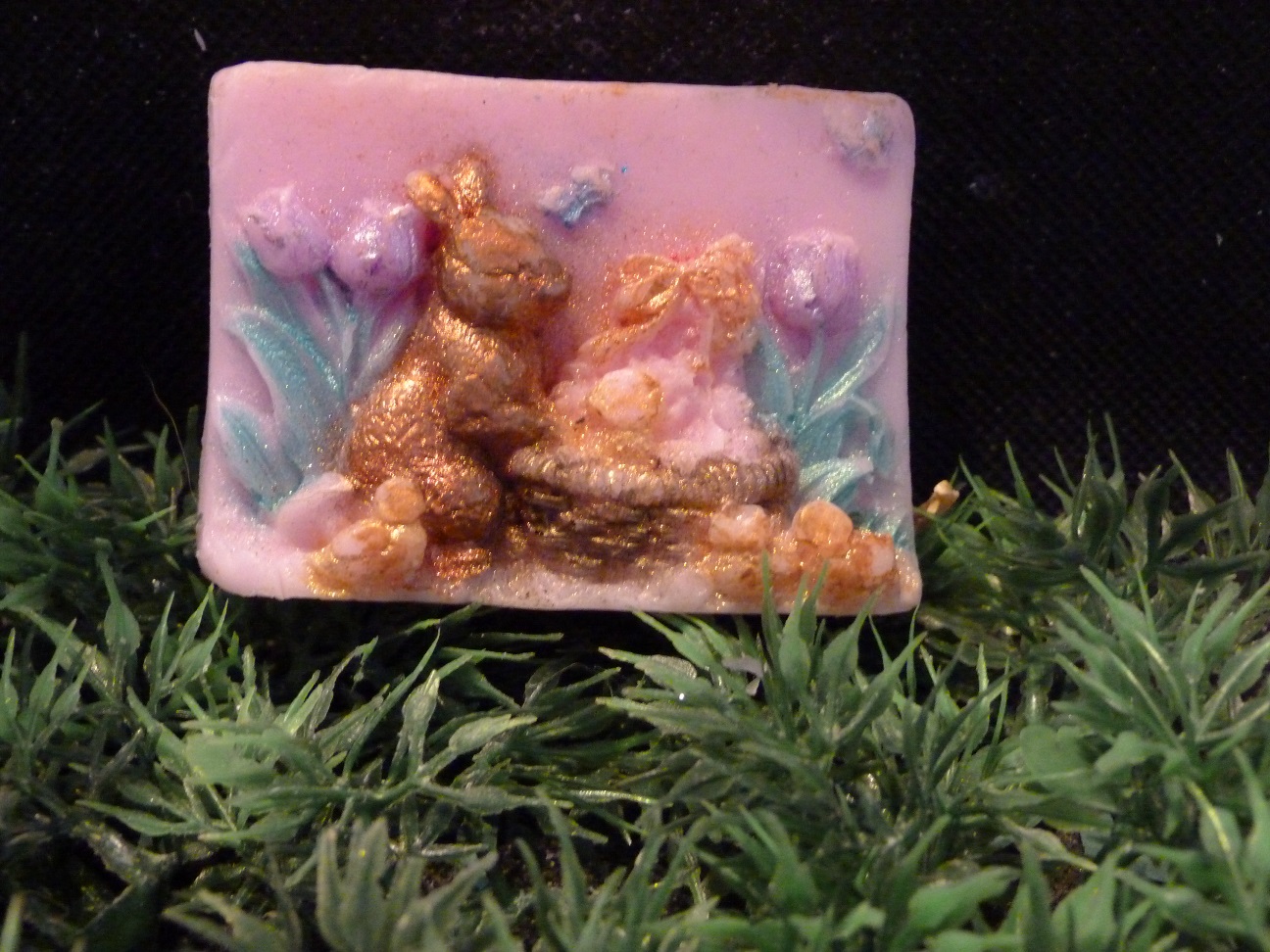 (image for) Konijntje op een Tablet Zeepje met Mica