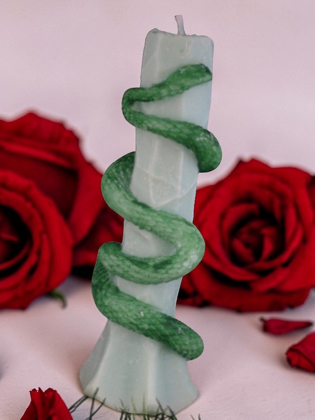 Slang op Pilaar Kaars (image for) Slang op Pilaar Kaars