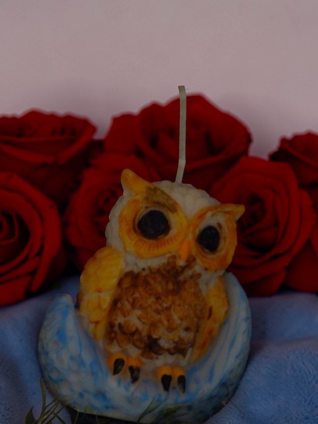 (image for) Uil op een Maan Kaars