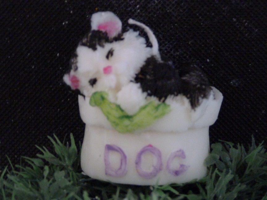 (image for) Katje in een Honden Mand Kaars (eigen creatie)