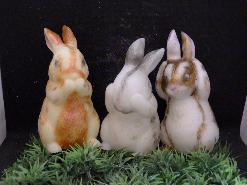 (image for) Konijnen Horen, Zien en Zwijgen Zeepjes met Mica Set van 3