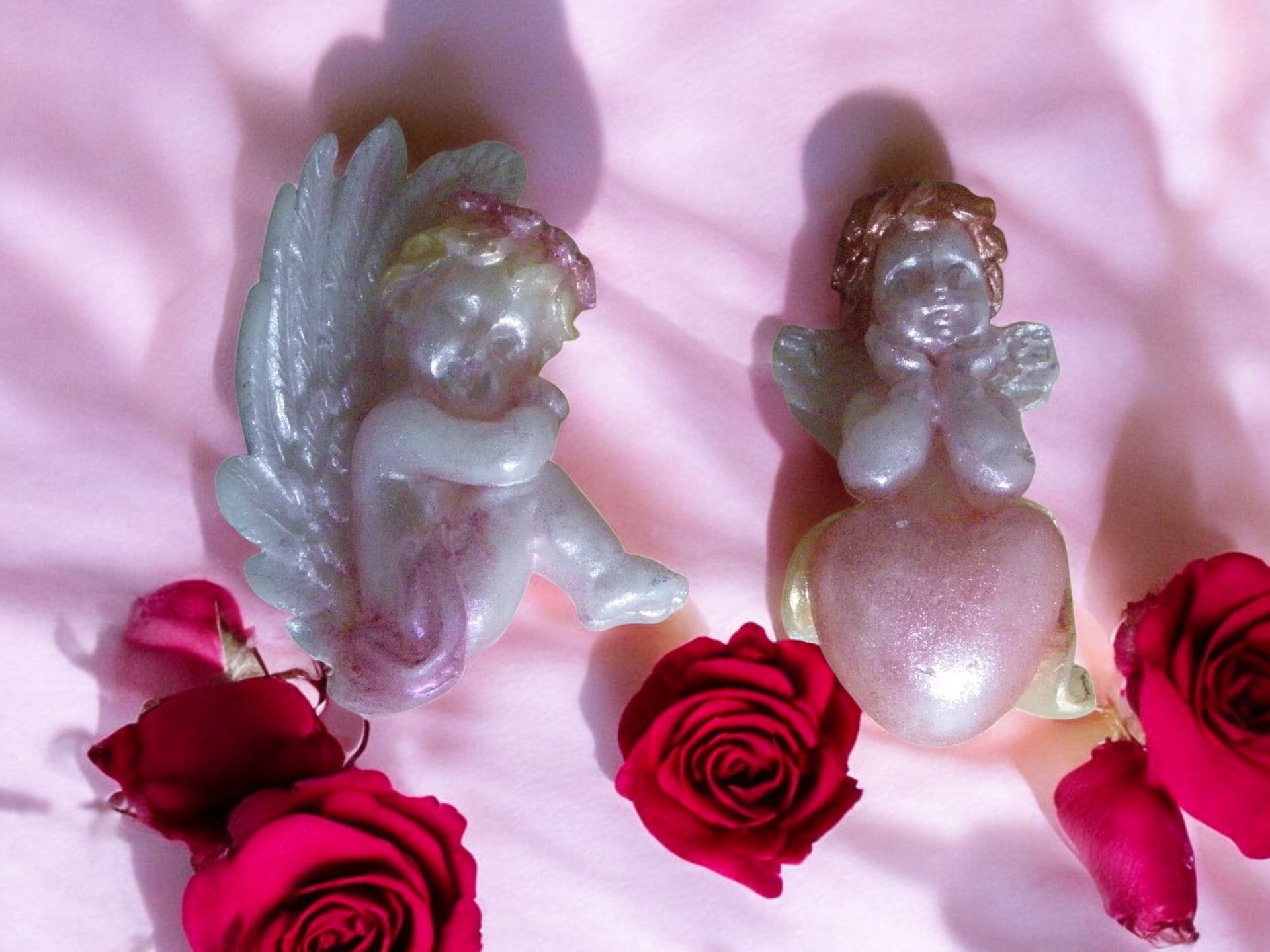 1 Paar Engeltjes Zeepjes met Mica (image for) 1 Paar Engeltjes Zeepjes met Mica