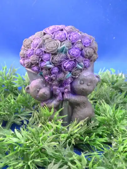 Beren met een Boeket Zeepje met Mica (image for) Beren met een Boeket Zeepje met Mica